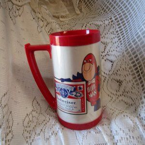 Vintage Budweiser Bud Man Plastic Thermo Serv Tankard Beer Mug Stein